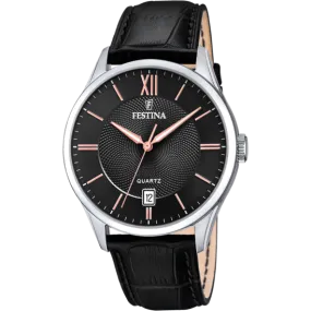 Festina Classics Leather Analog Mens Watch I Model F20426/6 Quartz Movement