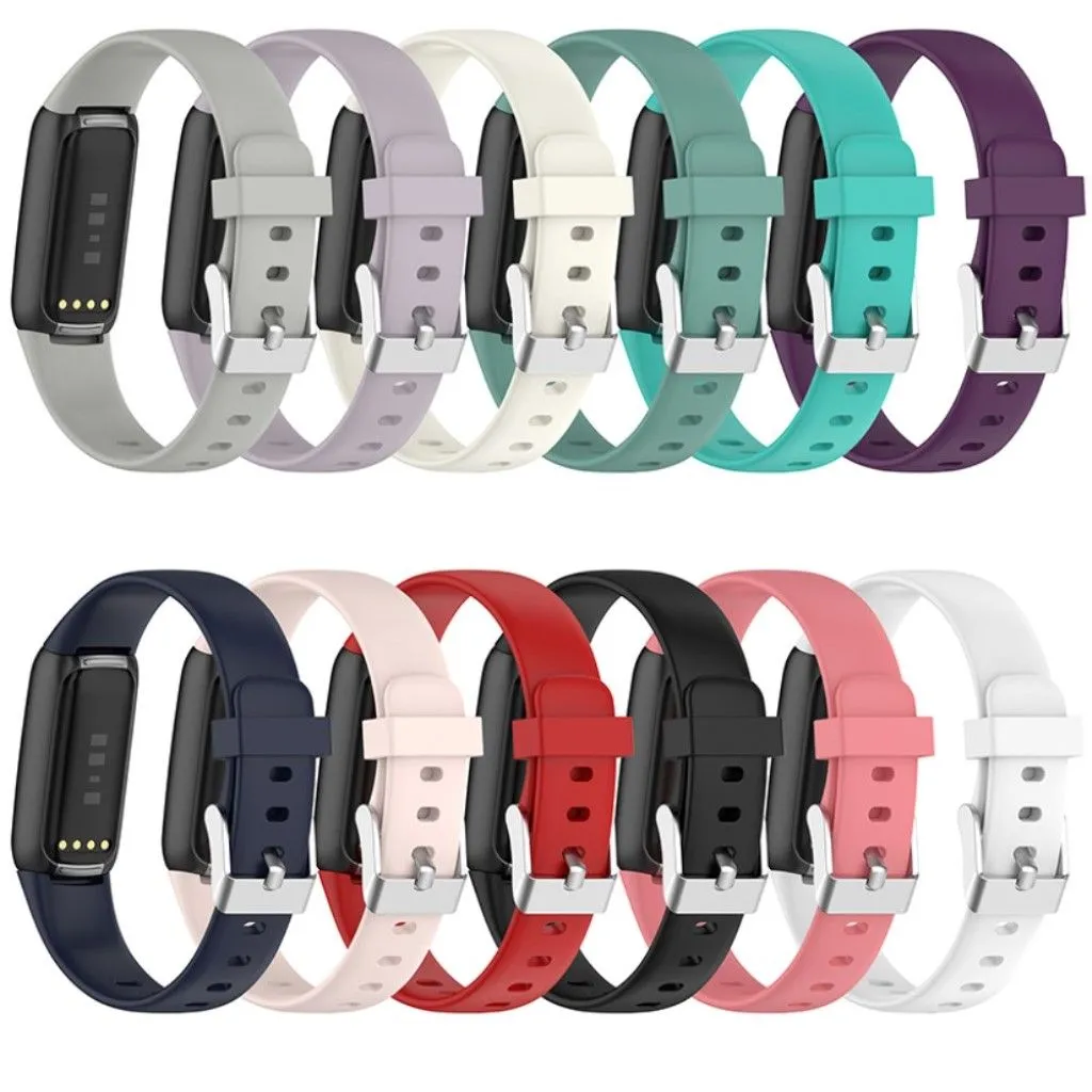 Fitbit Luxe silicone watch strap - Grey / Size: L