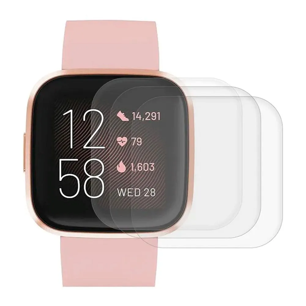 Fitbit Versa 4 / Versa 3 / Sense 2 / Sense Beskyttelsesfilm - 3-Pak - Gennemsigtig