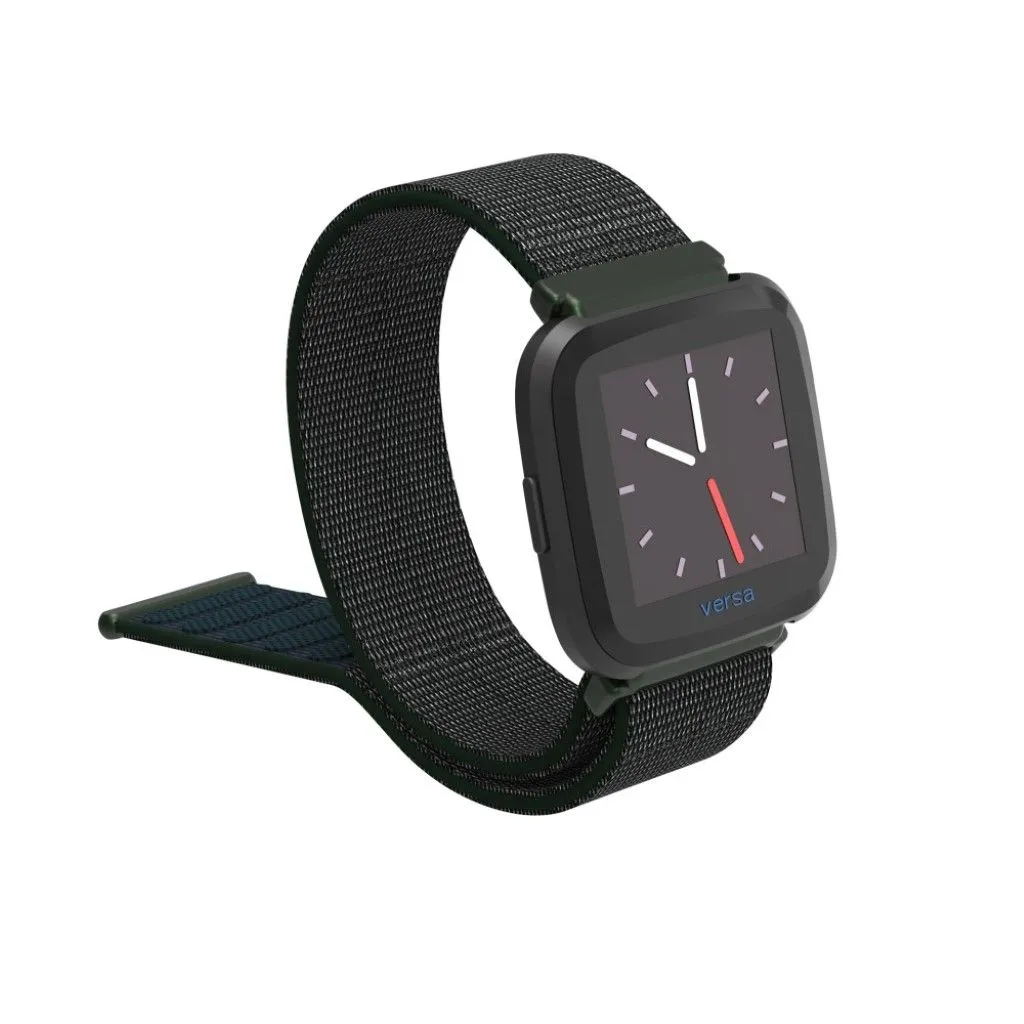 Fitbit Versa velcro closure flexible watchband - Olive Green