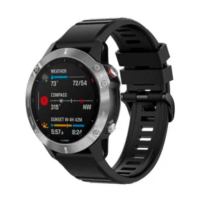 Fixed Universal Garmin 22mm QuickFit Silikone Rem - Sort