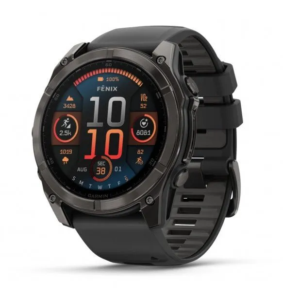 fēnix® 8 - 51 mm, AMOLED Sapphire, Titanio, Carbon Gray DLC & Black - 010-02905-21