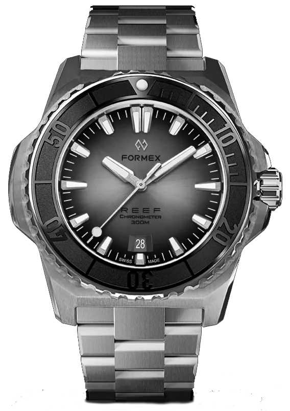 Formex REEF Automatic Chronometer 300m Silver Black Steel