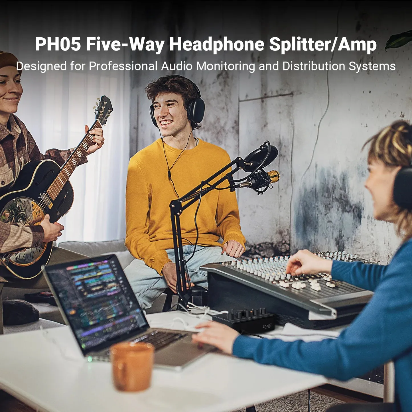 Fosi PH05 5-Channel Splitter Headphones Amplifier