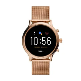 Fossil Gen 5 Smartwatch Julianna HR 44mm - Rose Gold-Tone Stainless Steel Mesh