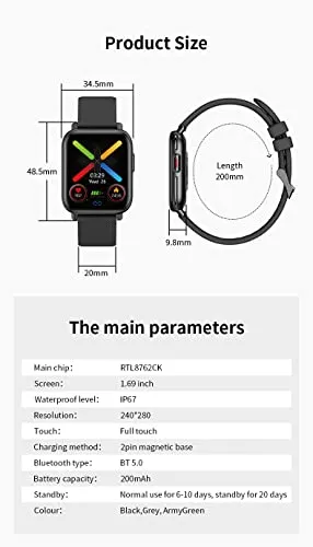 French Connection (Color: Stealth Black with Large Display, SPO2 Monitor, Call & Notification Alert, Sport Modes, Metal Body, Multiple Watch Faces, FC Ace F7-A