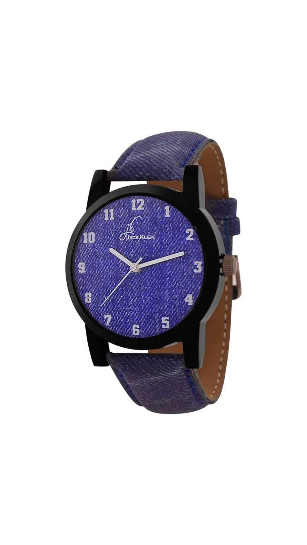 Fully Denim Finish Analog Wrist Watch With  Belt And Aviator Glasses