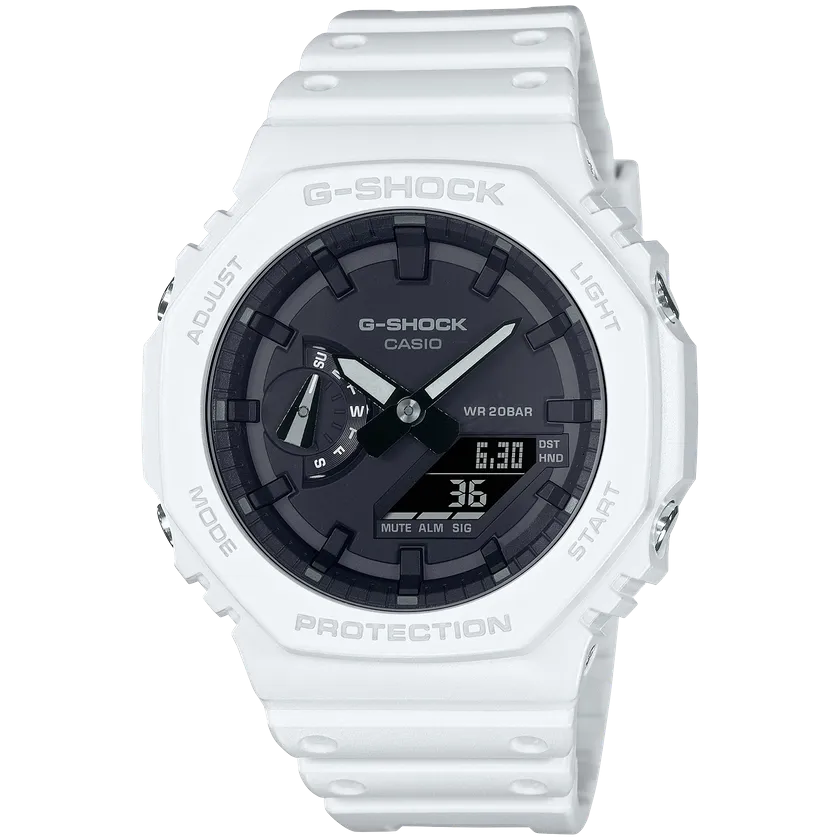 G-Shock Watch White Case & Band 48.5 x 45.4 x 11.8mm Analog/Digital Display