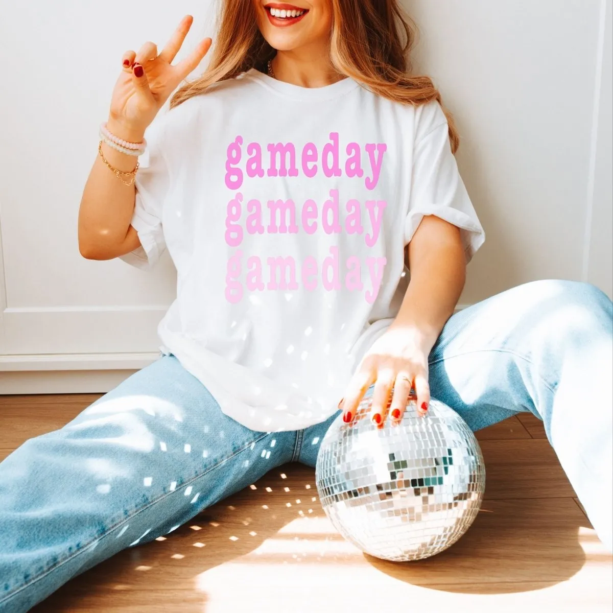 Gameday Repeat Pink Comfort Color Tee