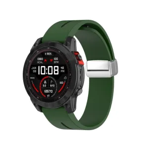 Garmin Approach S70 (42mm) Silicone Sports Bracelet with Magnetic Clasp - Dark Green / Black