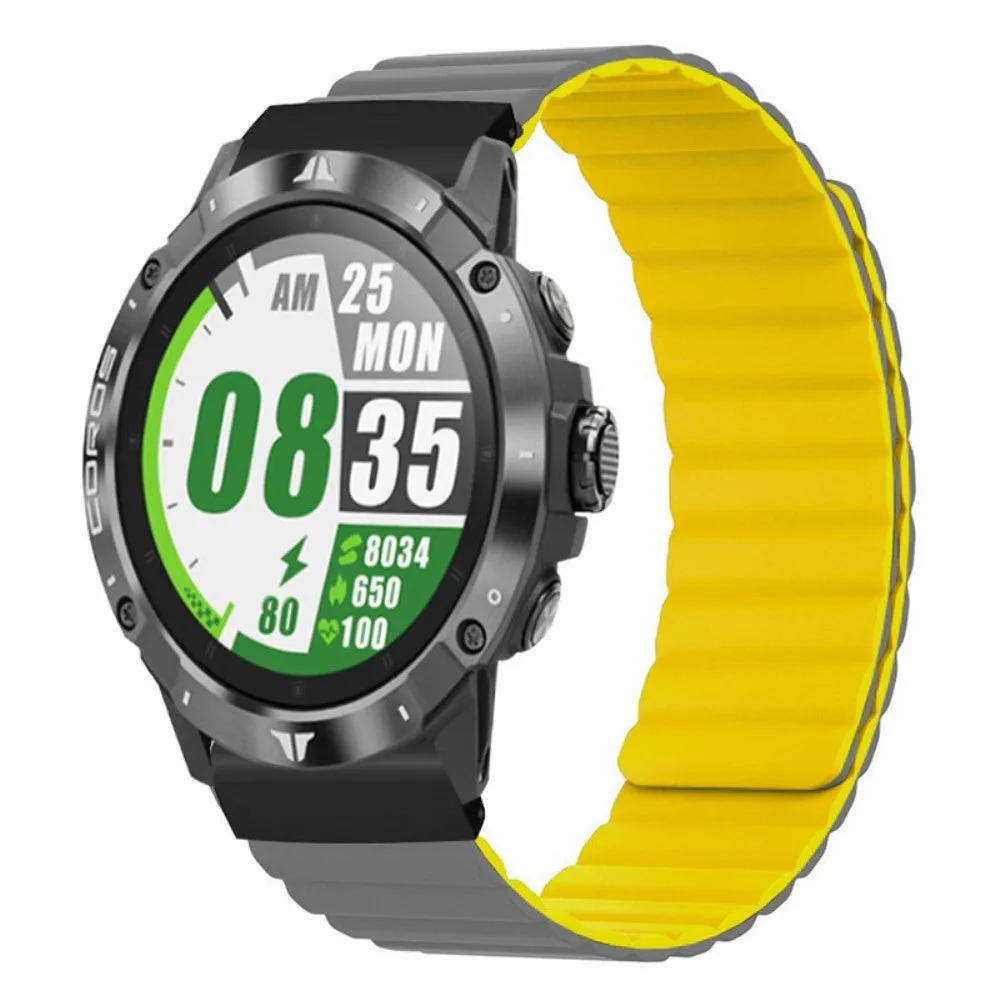 Garmin D2 Delta PX Silicone Sport Magnetic Wristband - Gray / Yellow