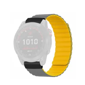 Garmin D2 Delta PX Silicone Sport Magnetic Wristband - Gray / Yellow