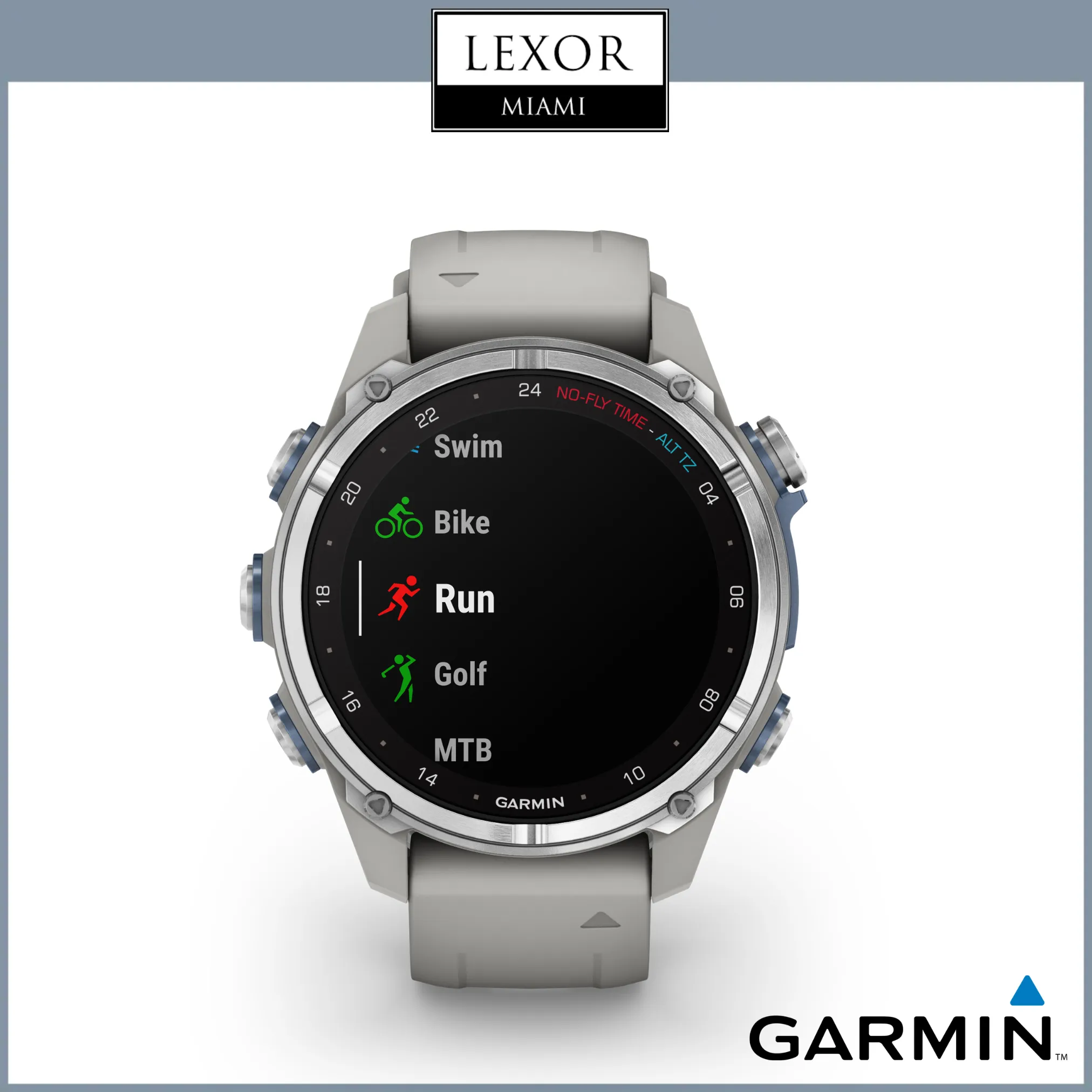 Garmin Descent™ Mk3 – 43 mm, Stainless Steel with Fog Gray Silicone Band 010-02753-03 Watches UPC  753759333027