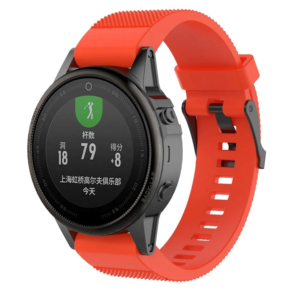 Garmin Fenix 5s & 5s Plus / 6s & 6s Pro Riflet Silikone 20mm QuickFit Rem inkl. Skruetrækker - Orange