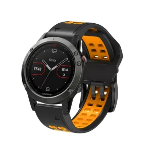 Garmin Fenix 5X Plus Replacement Silicone Bracelet Dual Color (joint circumference: 180-220mm) - Black / Orange