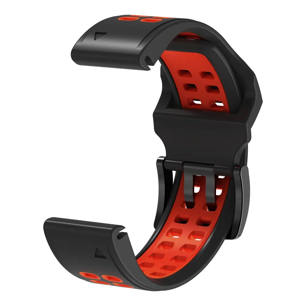 Garmin Fenix 6X Replacement Silicone Bracelet Dual Color (joint circumference: 180-220mm) - Black / Red