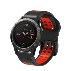 Garmin Fenix 6X Replacement Silicone Bracelet Dual Color (joint circumference: 180-220mm) - Black / Red