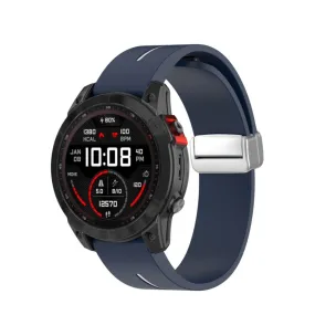 Garmin Fenix 7S Pro Silicone Sports Bracelet with Magnetic Clasp - Blue / White