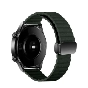 Garmin Forerunner 255 Music synthetic leather wristband with magnetic clasp (joint circumference: 170-220mm) - dark green