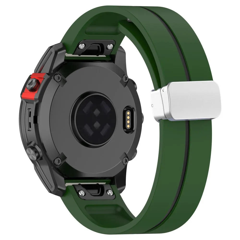 Garmin Instinct 2S Camo Edition Silicone Sports Bracelet with Magnetic Clasp - Dark Green / Black