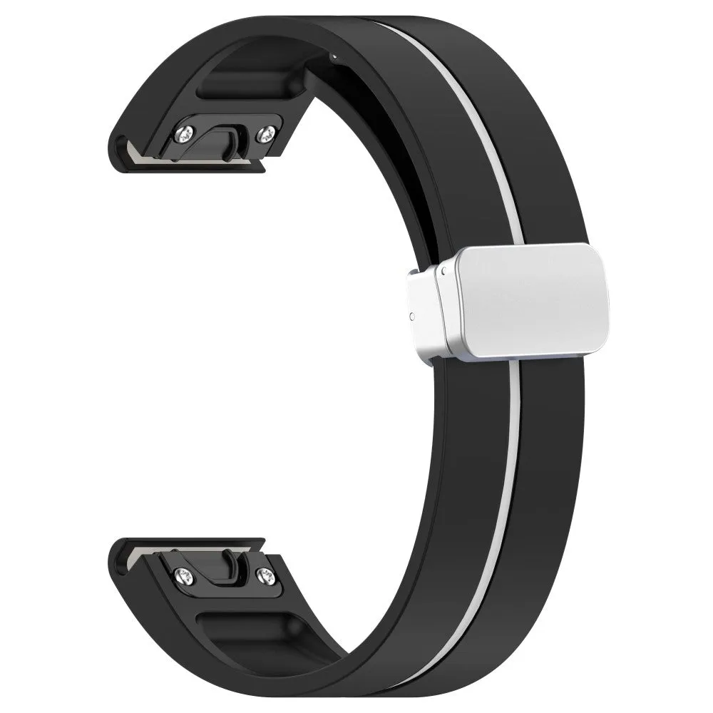 Garmin Venu silicone wristband with magnetic clasp (joint circumference: 170-220mm) - Black / White