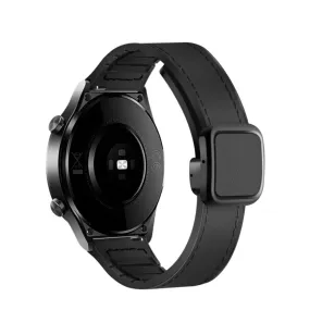 Garmin Vivoactive 3 silicone wristband with synthetic leather layer   magnetic clasp - black