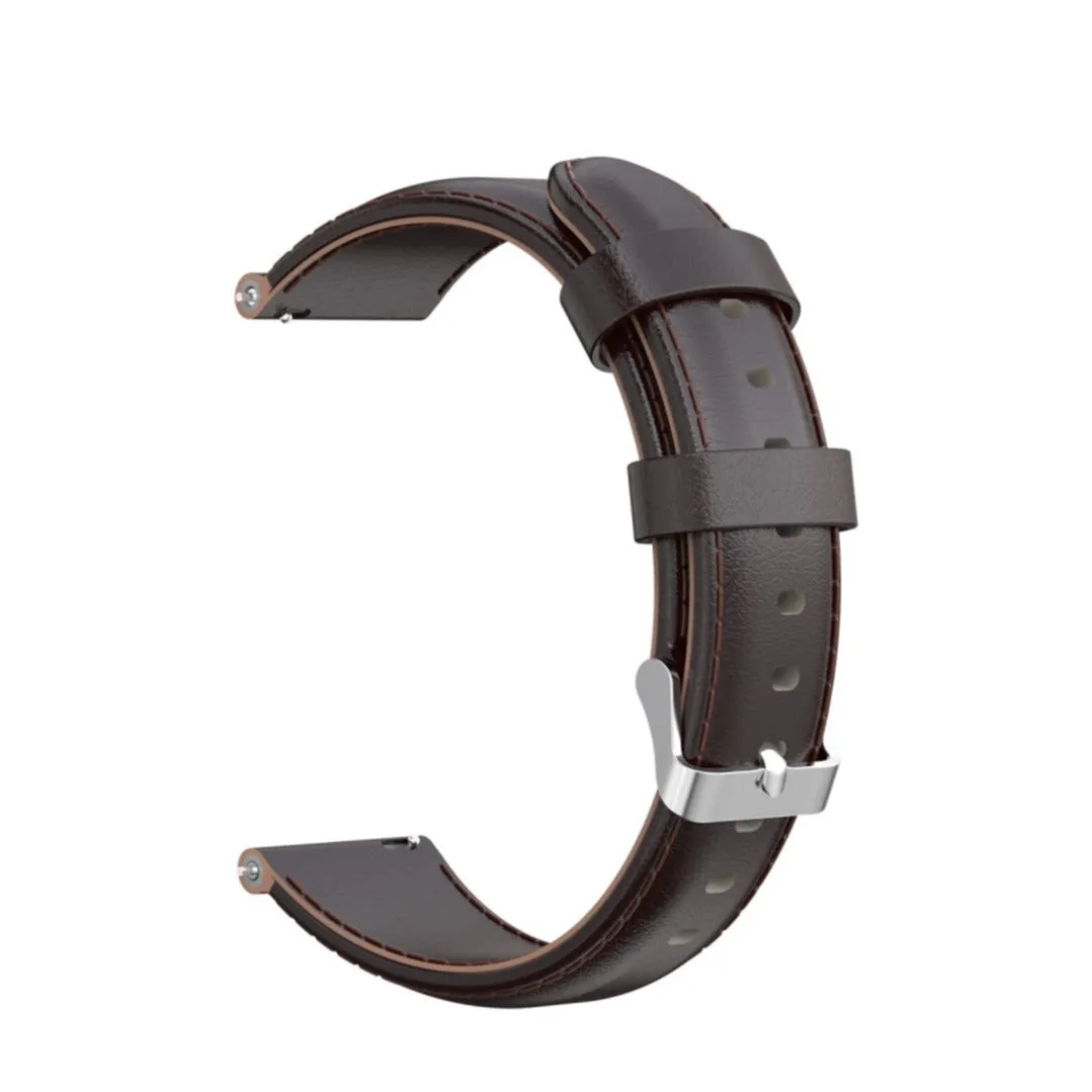 Garmin Vivomove 3S genuine leather replacement strap slim design (joint circumference 160-200 mm) - brown (coffee)