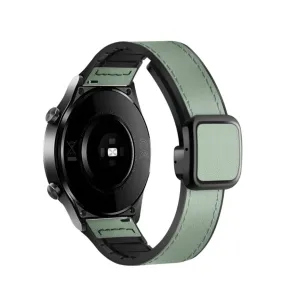 Garmin Vivomove HR silicone wristband with synthetic leather layer   magnetic clasp - light green