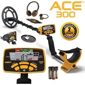 Garrett Ace 300 Metal Detector with Waterproof Coil Plus Free Accessories