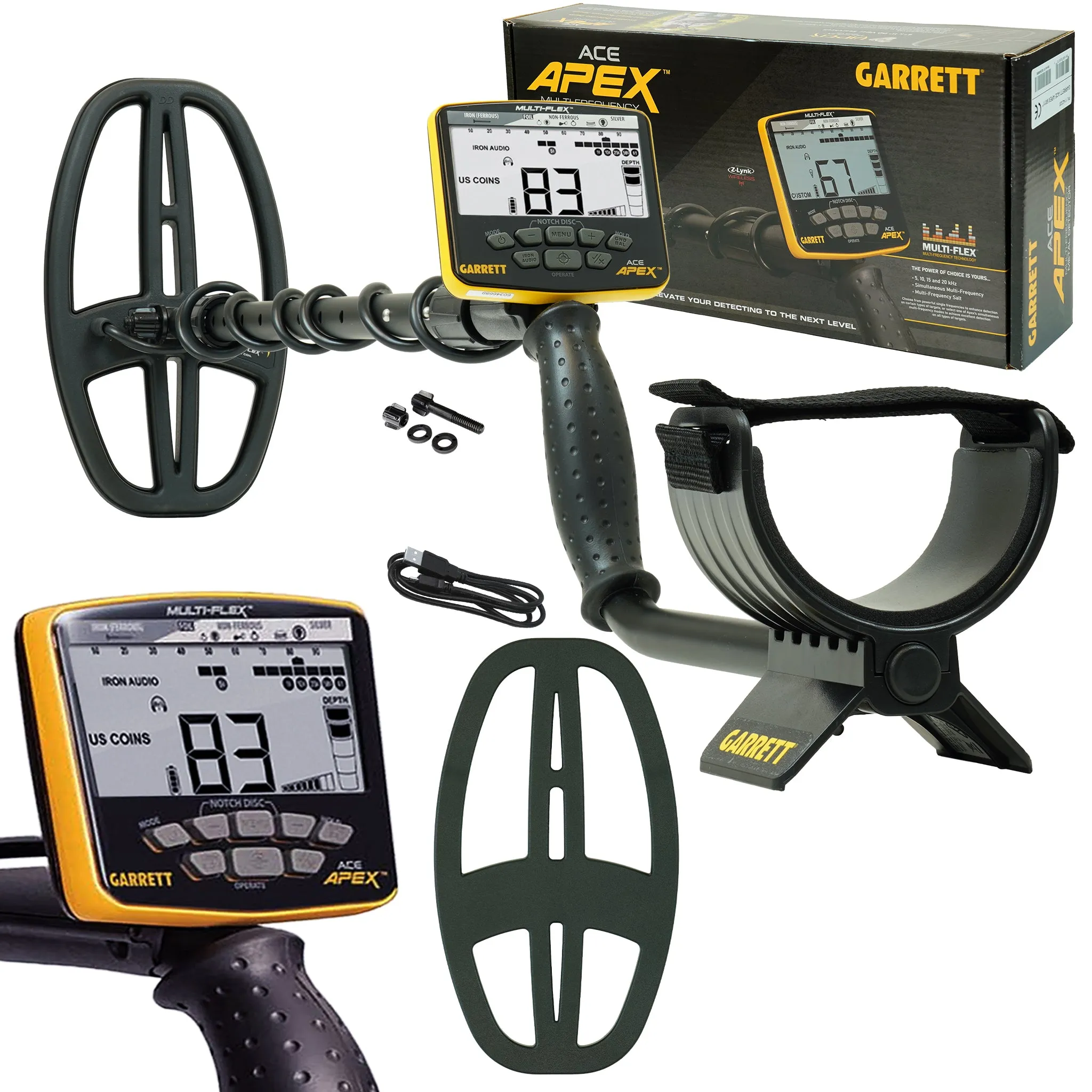 Garrett ACE APEX Metal Detector w/ 6 x 11" DD Viper Coil - Military Discount