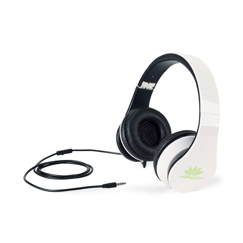 Gemline White Rhythm Headphones with Mic