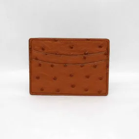 Genuine Ostrich Card Case Saddle