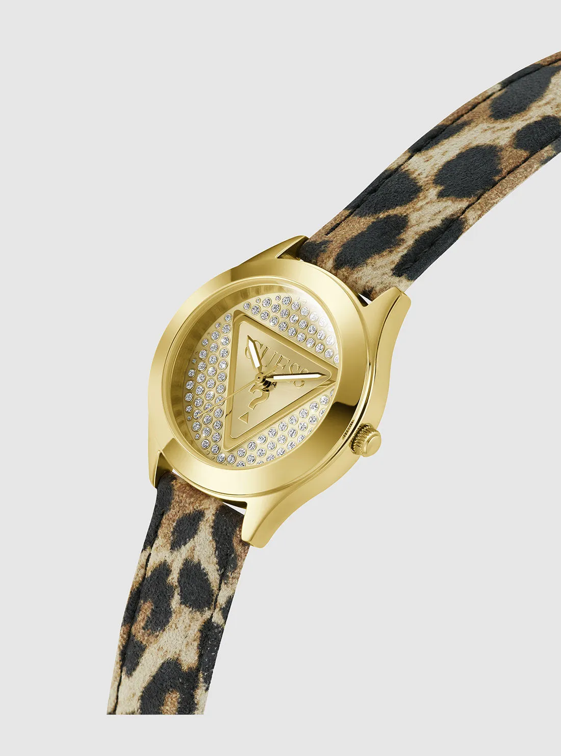 Gold Glitz Animal Print Leather Watch