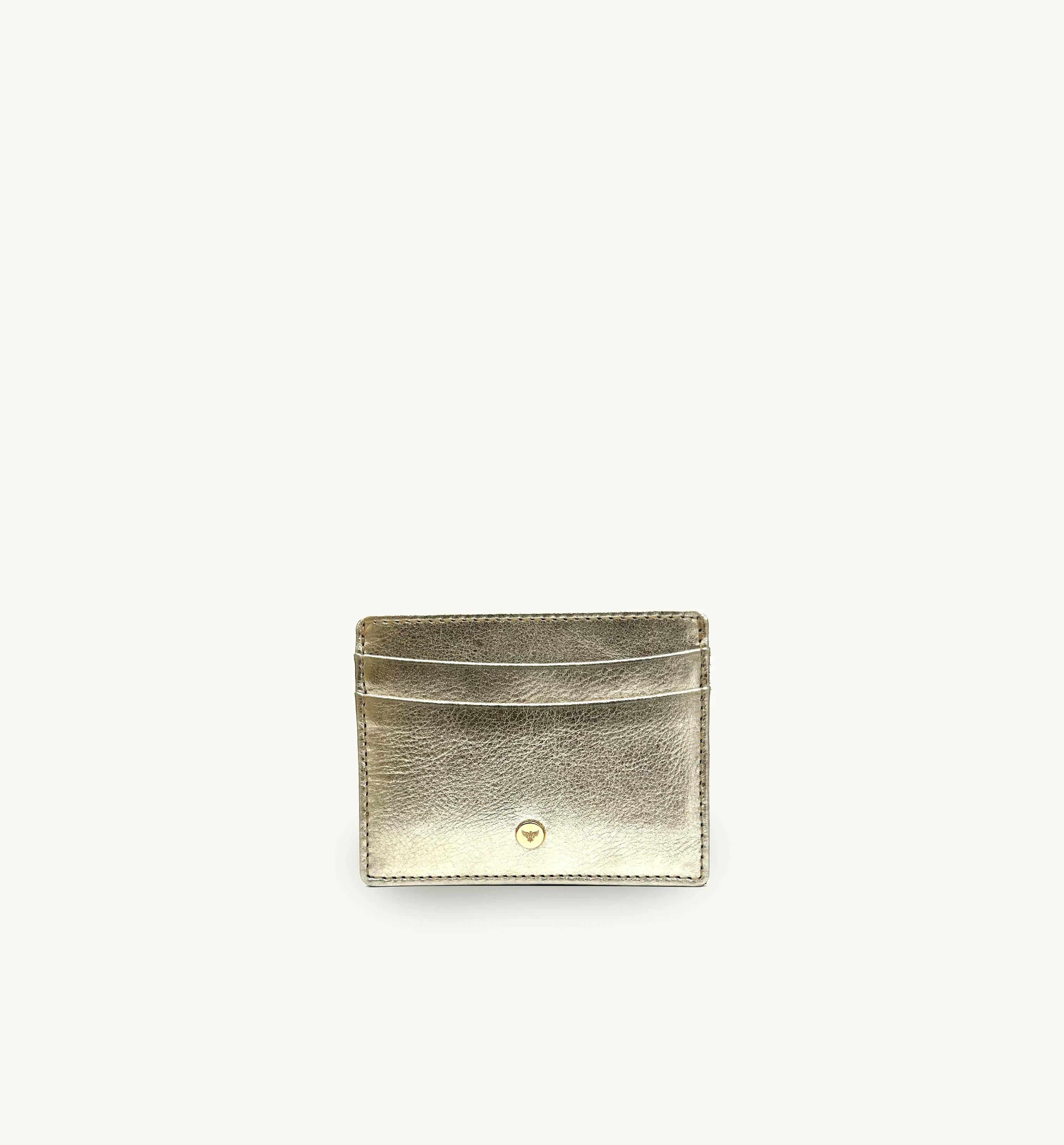 Gold Leather AirTag and Cardholder Gift Set