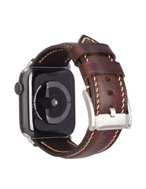 Gomvadr Handmade Leather Bands Compatible with Apple Watch Band Men Women, Vintage Leather Wristband Replacement Band Compatible with Apple Watch Series 9 8 7 6 5 4 3 2 1, SE