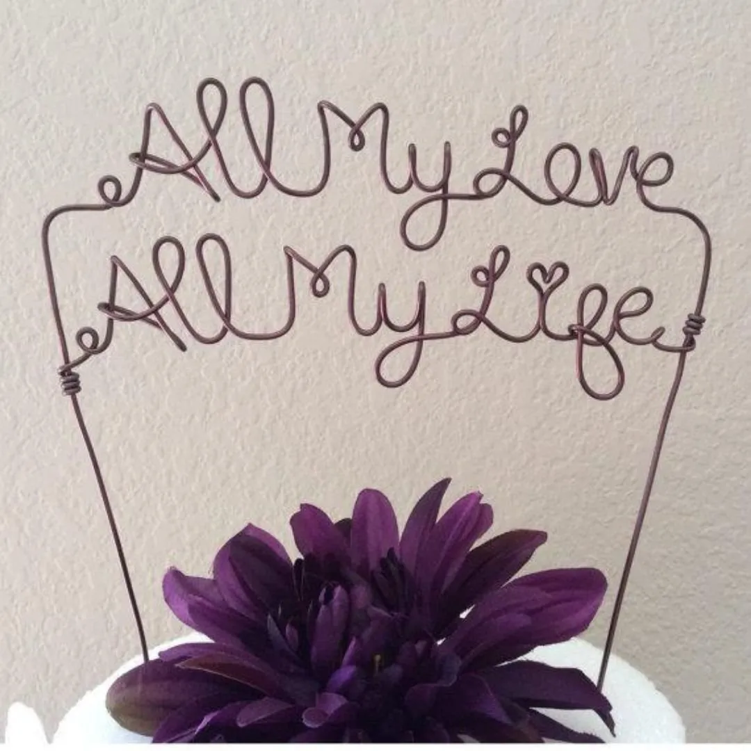 Handmade Personalised Wire Cake Topper