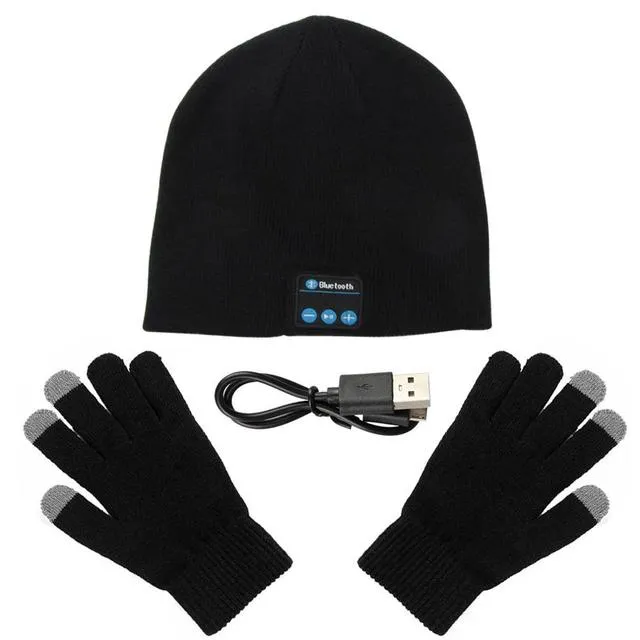 Hat Beanie Bluetooth Wireless Warm Cap Headphones   Gloves