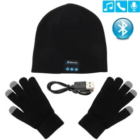 Hat Beanie Bluetooth Wireless Warm Cap Headphones   Gloves