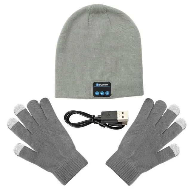 Hat Beanie Bluetooth Wireless Warm Cap Headphones   Gloves