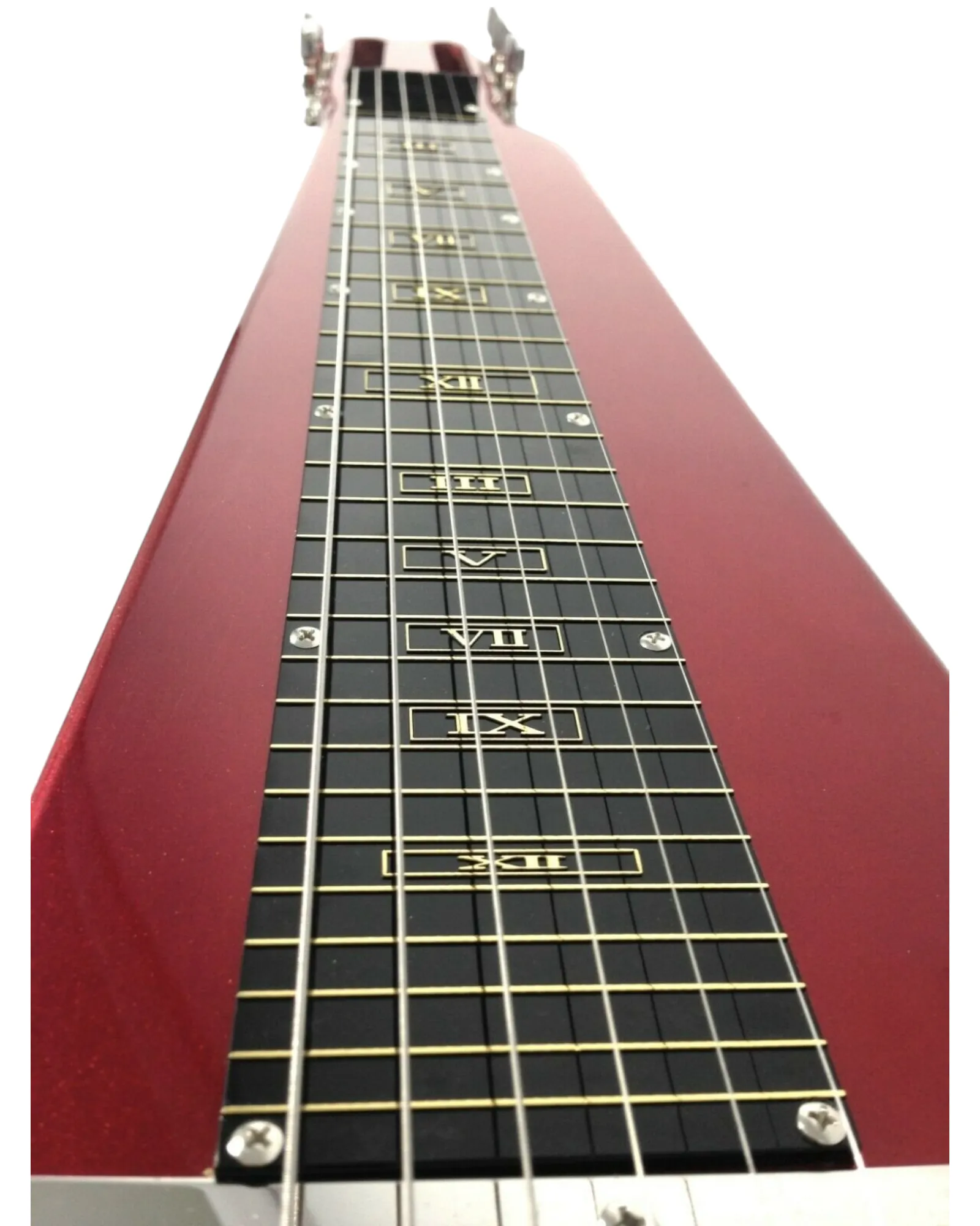 Haze Lap Steel Single Coil Height Adjustable Lap Steel Electric Guitar - Red HSLT1930MRD with Accessories and 10W Amp. (Optional)