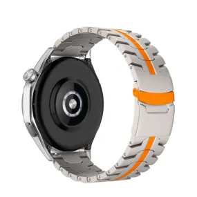 Huawei Watch 4 Pro bracelet made of titanium alloy with tire pattern and butterfly clasp (joint circumference: 220 mm) - Titanium / Orange