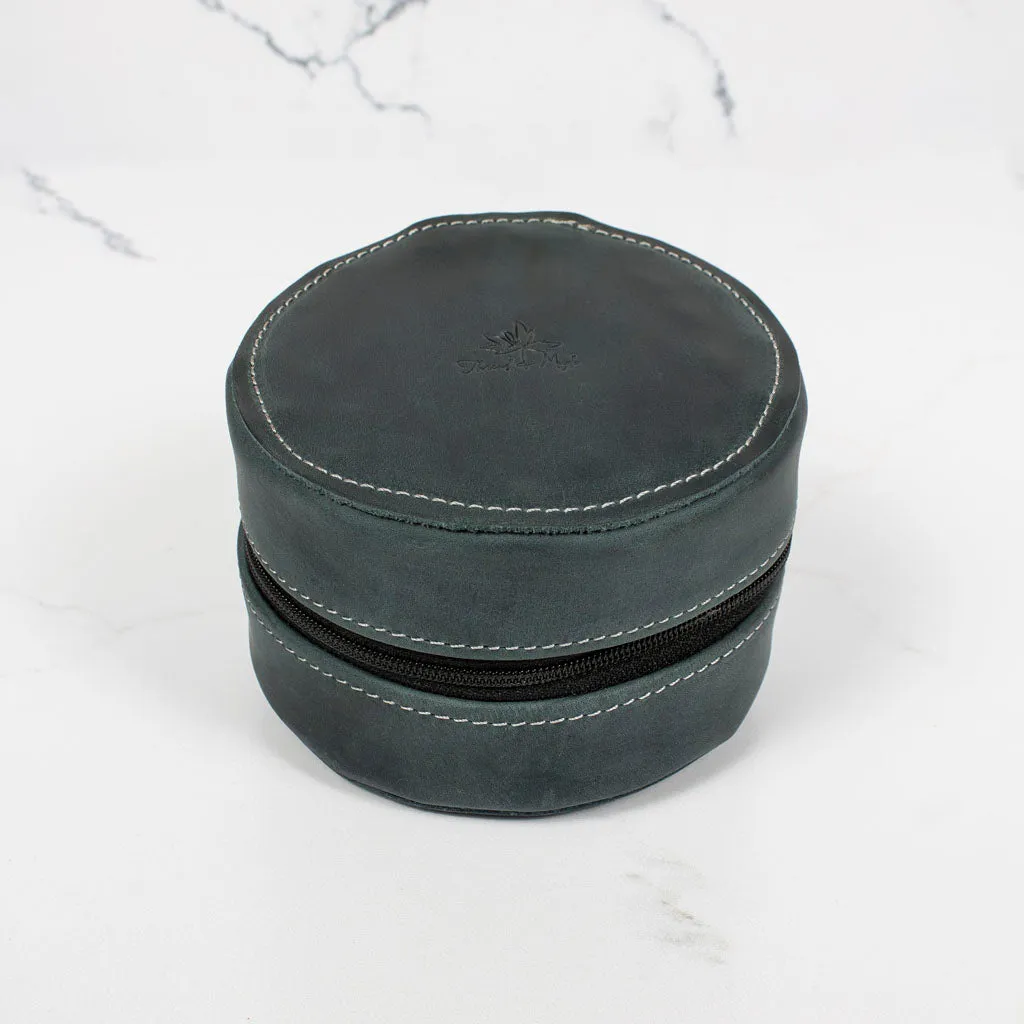 In the Round Leather Zip Case