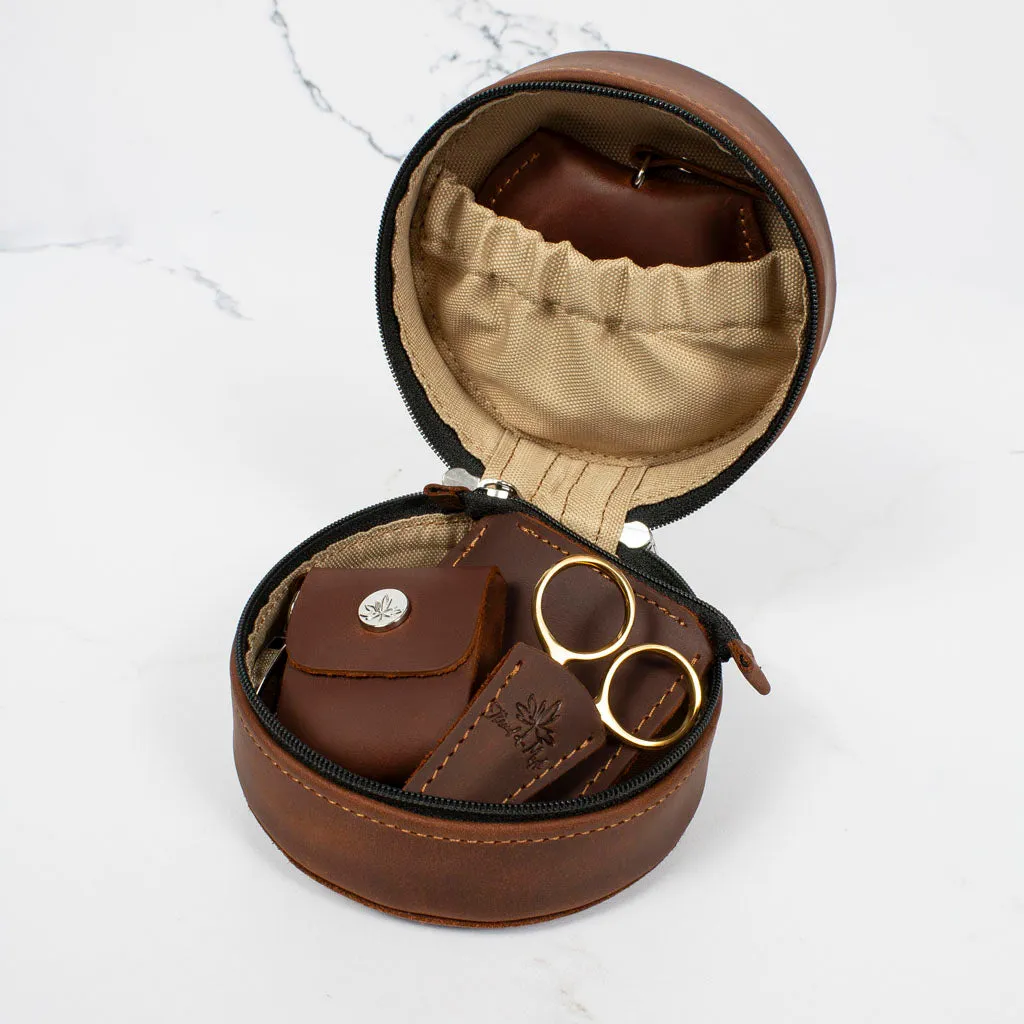 In the Round Leather Zip Case