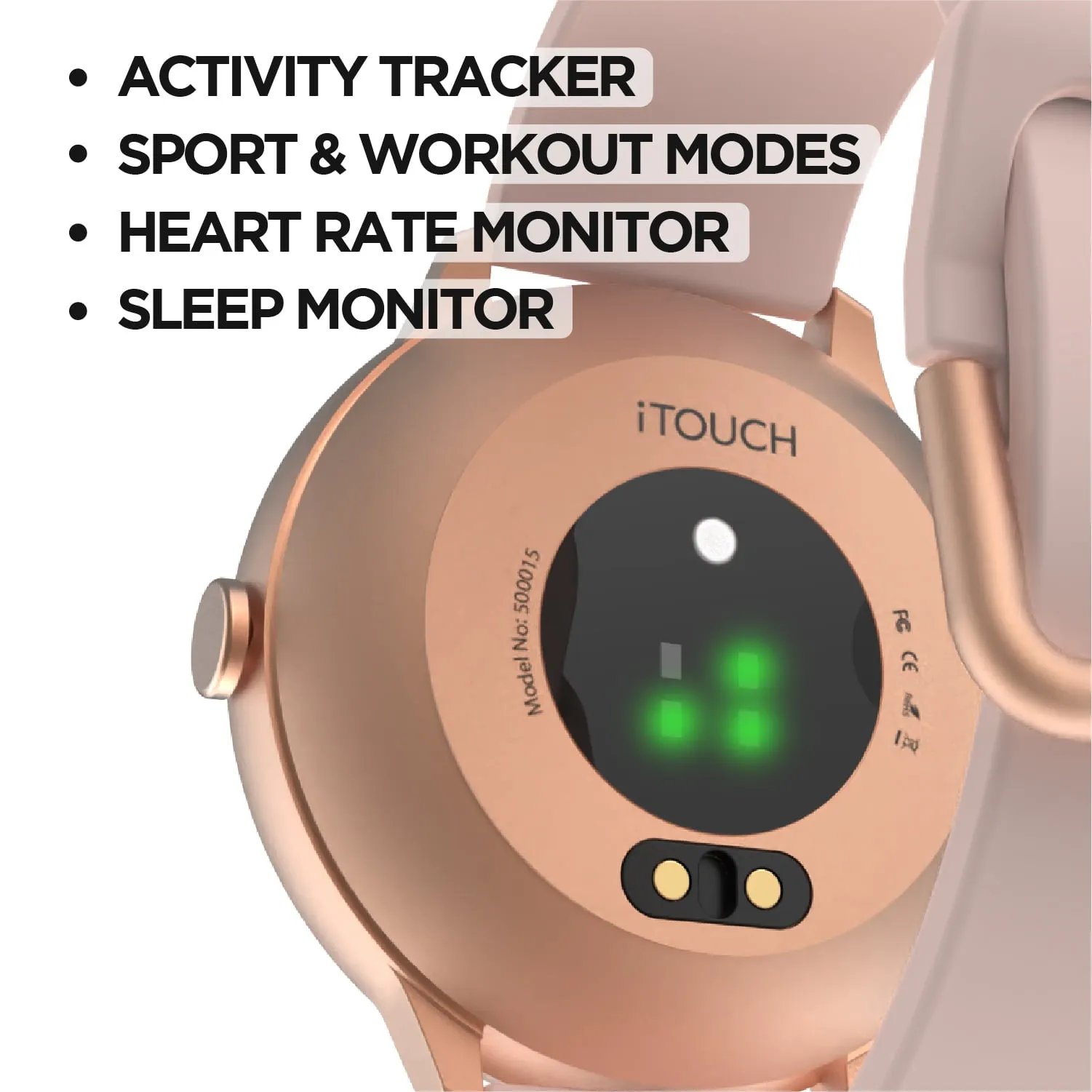 iTouch Sport 3 Smart Watch & Fitness Tracker, For Women and Men, (43mm), Silver Mesh Band