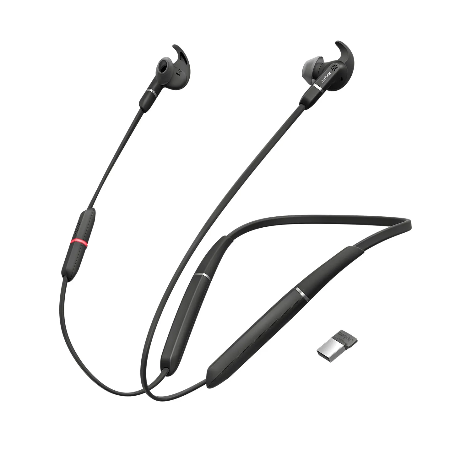 Jabra Evolve 65E Uc - Earphones With Mic - In-Ear - Behind-The-Neck Mount - Bluetooth - Wireless - Usb - Noise Isolating