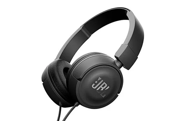 JBL Wired On Ear Headphones Pure Bass Sound 1 Button Remote Microphone Black 3378048