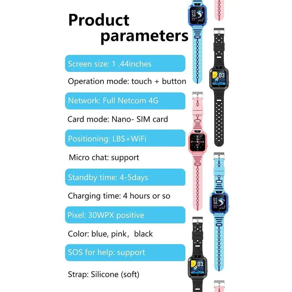 Kids GPS Smartwatch: Waterproof Safety Tracker with Camera & 4G Connectivity