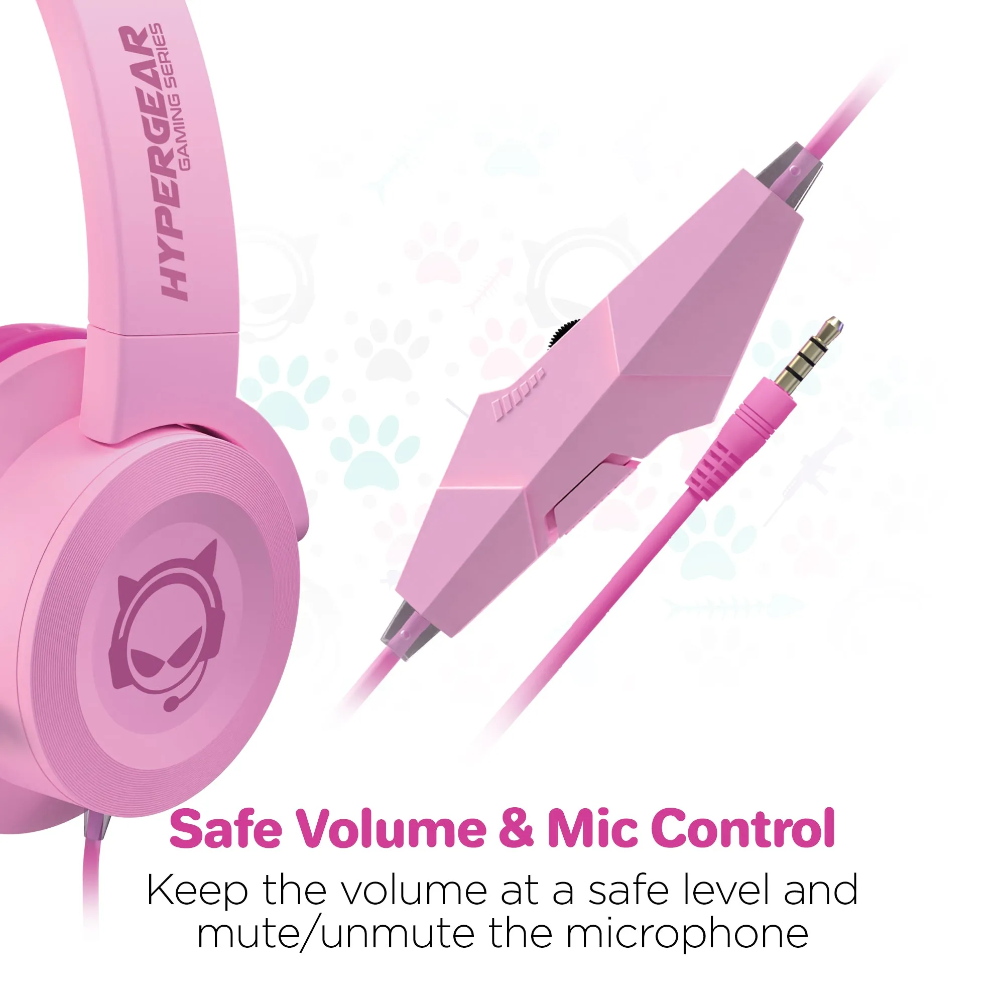 Kombat Kitty Gaming Headset Pink