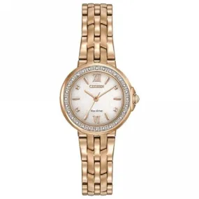 Ladies Stainless Steel Dress Analog Rose Gold Tone Watch EM0443-59A