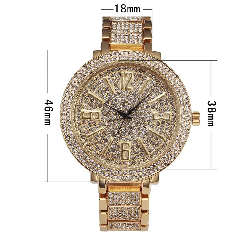 Large Dial Full Of Diamond Women's Watch